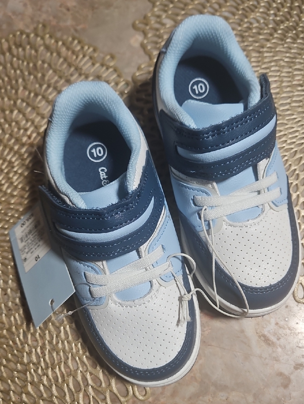 Cat & Jack Light Blue and Navy Kids Velcro Sneakers